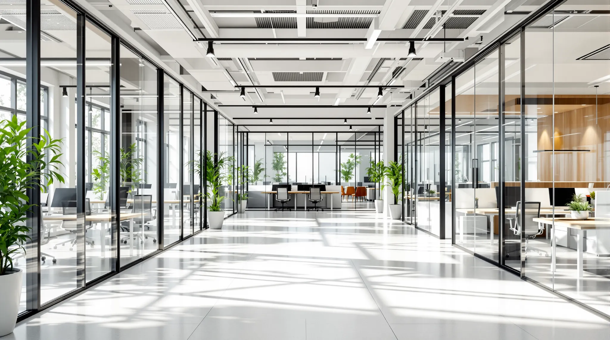 Oficina moderna tras reforma comercial en Barcelona